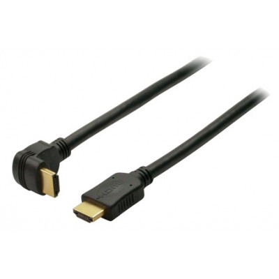 Cordon HDMI 1.4 mâle coudé mâle contacts dorés – 2m00