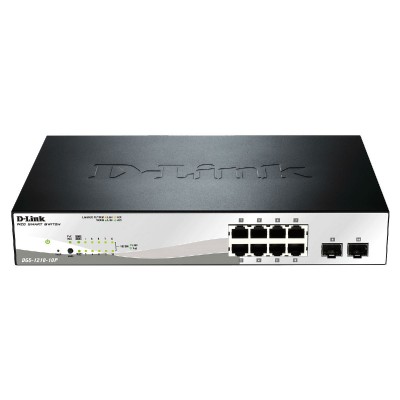 Switch D-Link 8 ports Giga PoE 802.3at + 2 SFP