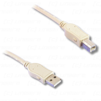 Cordon USB 2.0 A mâle / B mâle beige - 1m80