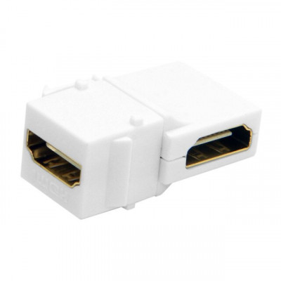Embase keystone 2 x HDMI femelle blanc coudé 90° vertical