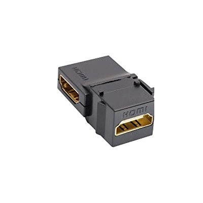 Embase keystone 2 x HDMI femelle noir coudé 90° vertical