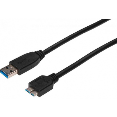 Cordon USB 3.0 type A mâle / micro B mâle noir - 1m00